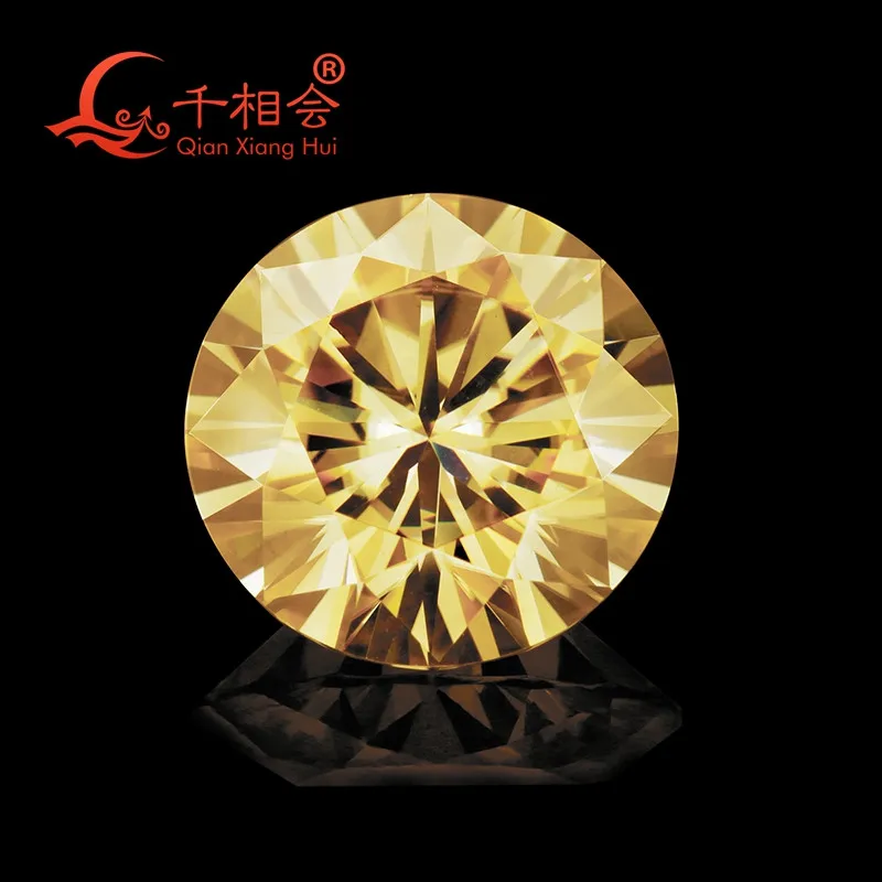 5 мм до 12 мм желтый цвет круглый блестящий вырез Sic материал Муассанит свободный камень от qianxianghui(vdieo желтый светильник