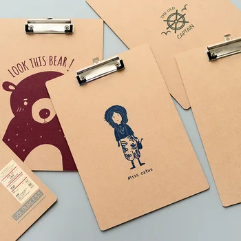 

1pcs Retro wooden writing board clip A4 folder student writing board folder creative stationery