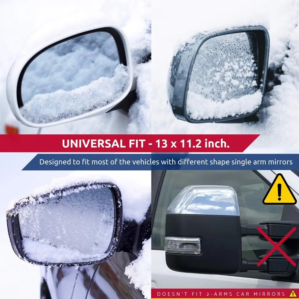 1 Pairs Auto Car Side View Mirror Snow And Ice Cover Winter Universal Vehicle SU