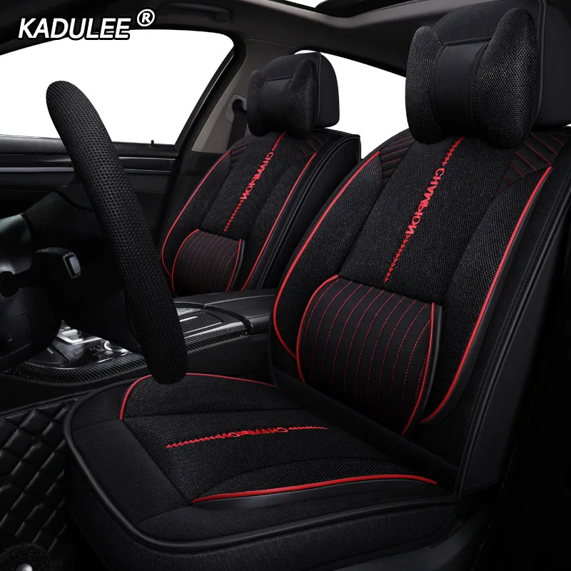 KADULEE роскошный тканевый чехол для автокресла kia rio 3/4 alfa romeo 159 chrysler 300c Geely Atlas volvo v50 seat ateca автокресла - Название цвета: black