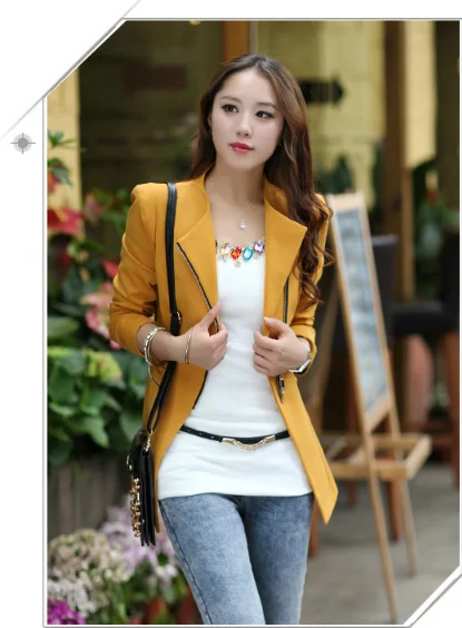 Mr.nut 2019 spring and autumn new women's Korean version of the zipper Slim regular small suit jacket female