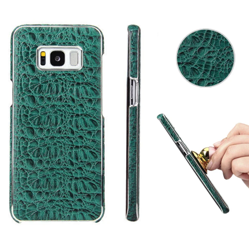 

Genuine Leather For Samsung Galaxy S8 Cover Crocodile First Layer Leather Magnetic Phone Back Cases For Samsung S8 Plus Fundas