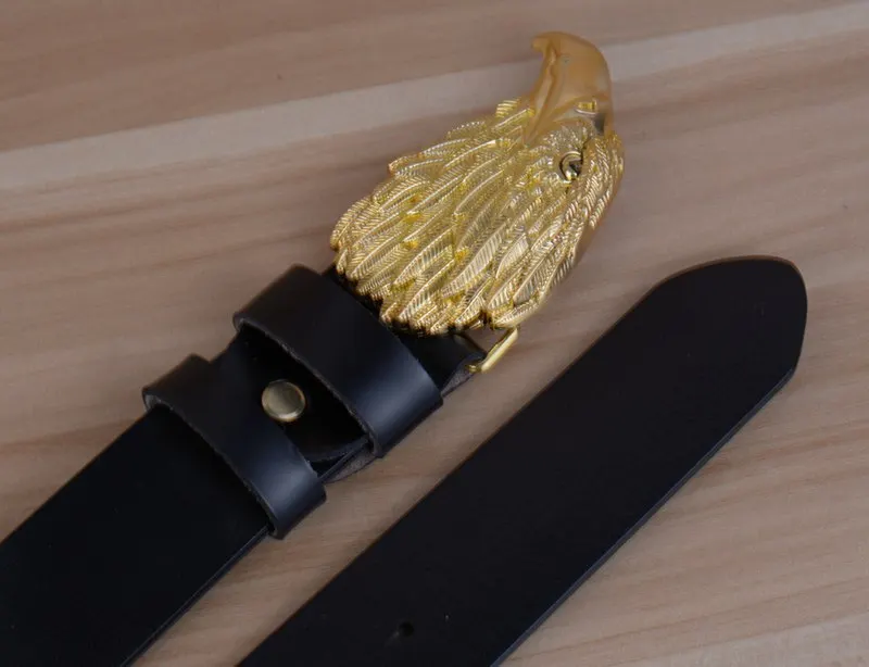 blue leather belt Eagle Designers Luxury Fashion Vintage Male Strap Brand Genuine Leather Belts for Men Punk Cowskin for Jeans Cintos Ceinture brown dress belt