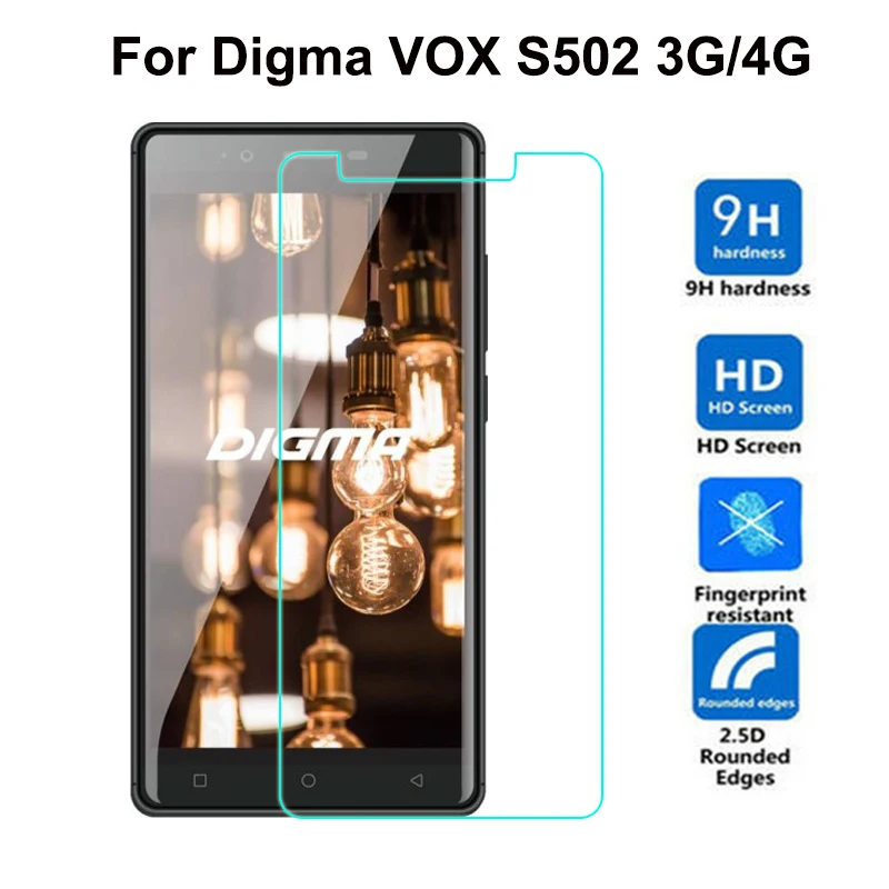 

For Digma VOX S502 Tempered Glass 9H 2.5D Not Full Cover Screen Protector For Digma VOX S502 3G 5.5" Phone Protective Glass Film