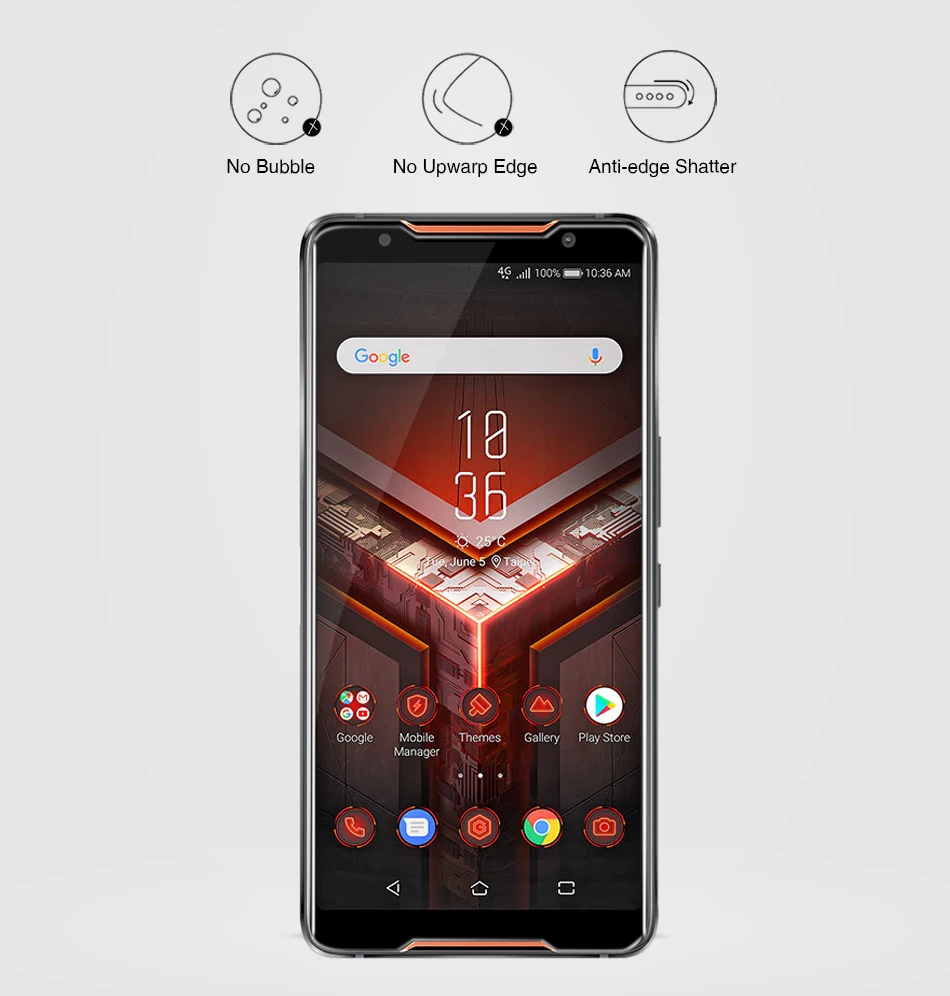 Для Asus ROG Phone закаленное стекло ROG Phone защита экрана 9 H 2.5D полное покрытие Защитная пленка защита ЖК экрана ударопрочный черный