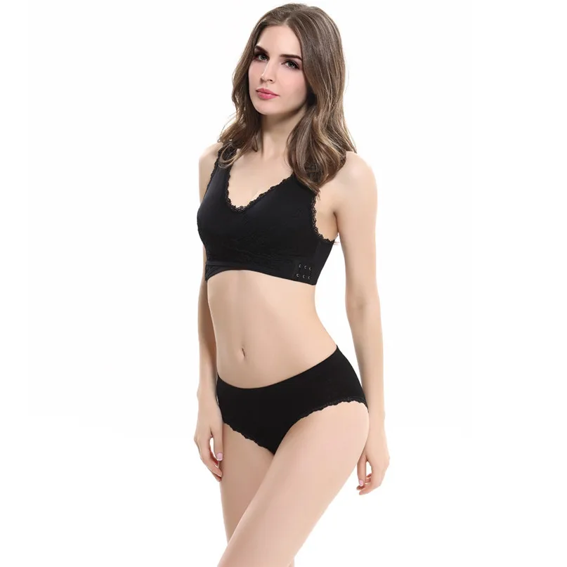 Women Sports Bra Sports Underwear Fitness Yoga Running Pad Cropped Top Sports Wear Tank Tops Anti-shock Sweat Lace Bra #3j#F (41)