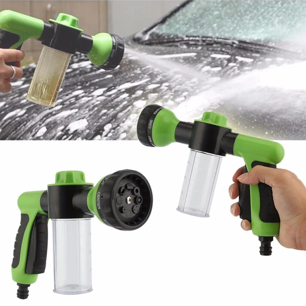 

1Pc 8 in 1 Jet Spray Gun Soap Dispenser Garden Watering Hose Nozzle Car Washing Tool