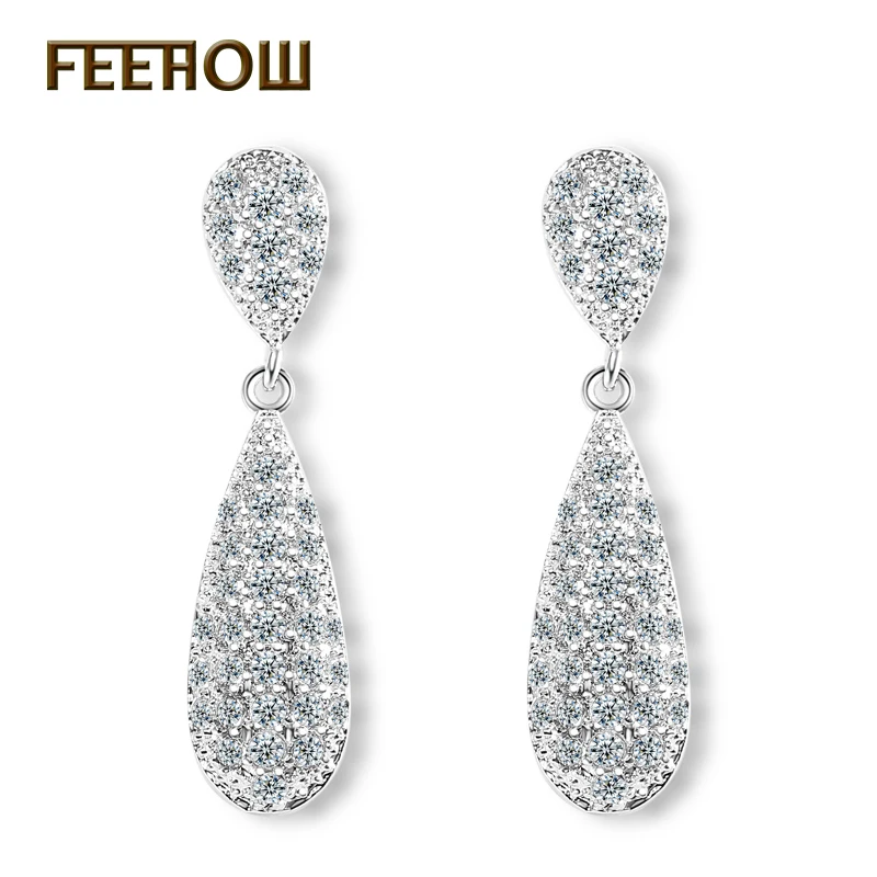 FEEROW Platinum Plated Luxury Big Water font b drop b font Jewelry font b Women b