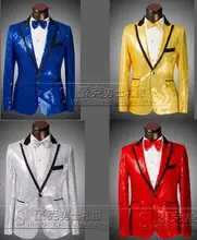 2018 new arrival color paillette slim men suit set with pants mens suits wedding groom formal dress men’s suits + pant + tie 4XL