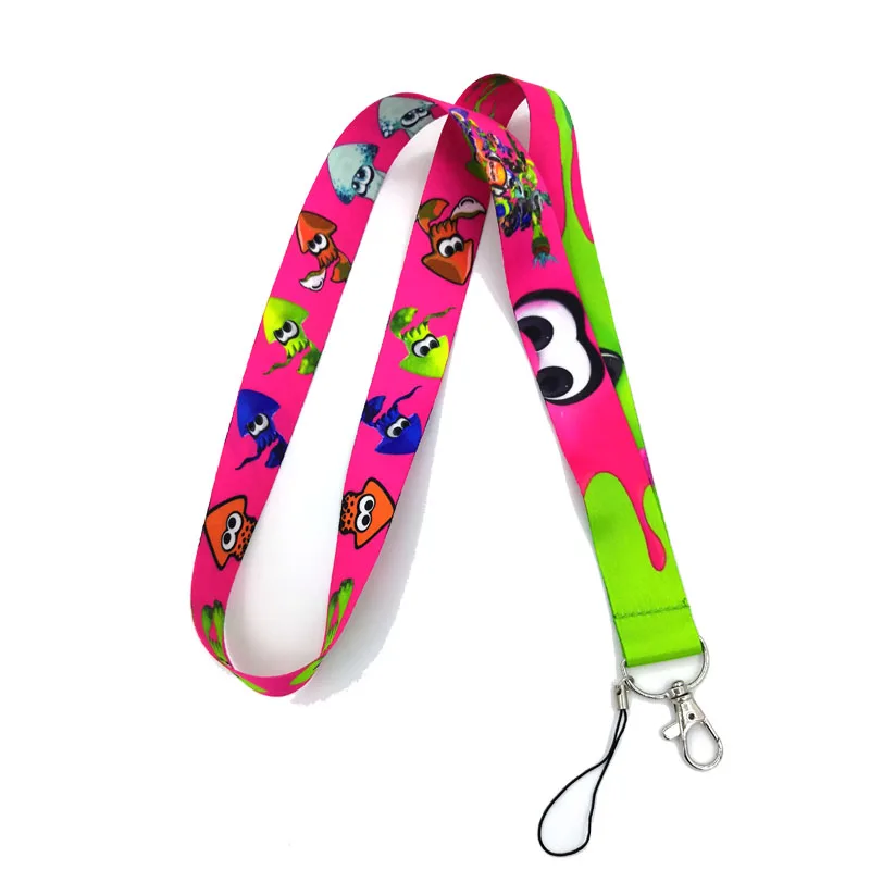 

Regooly RE06 Cartoon splatoon keyring neck Strap Lanyards ID badge card holder keychain Phone Strap Gift Ribbon webbing necklace