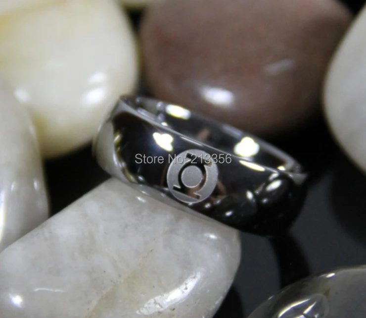 

FREE SHIPPING USA WHOLESALE CHEAP PRICE BRAZIL RUSSIA CANADA UK HOT SALES 8MM GREEN LANTERN MEN'S SILVER TUNGSTEN WEDDING RING