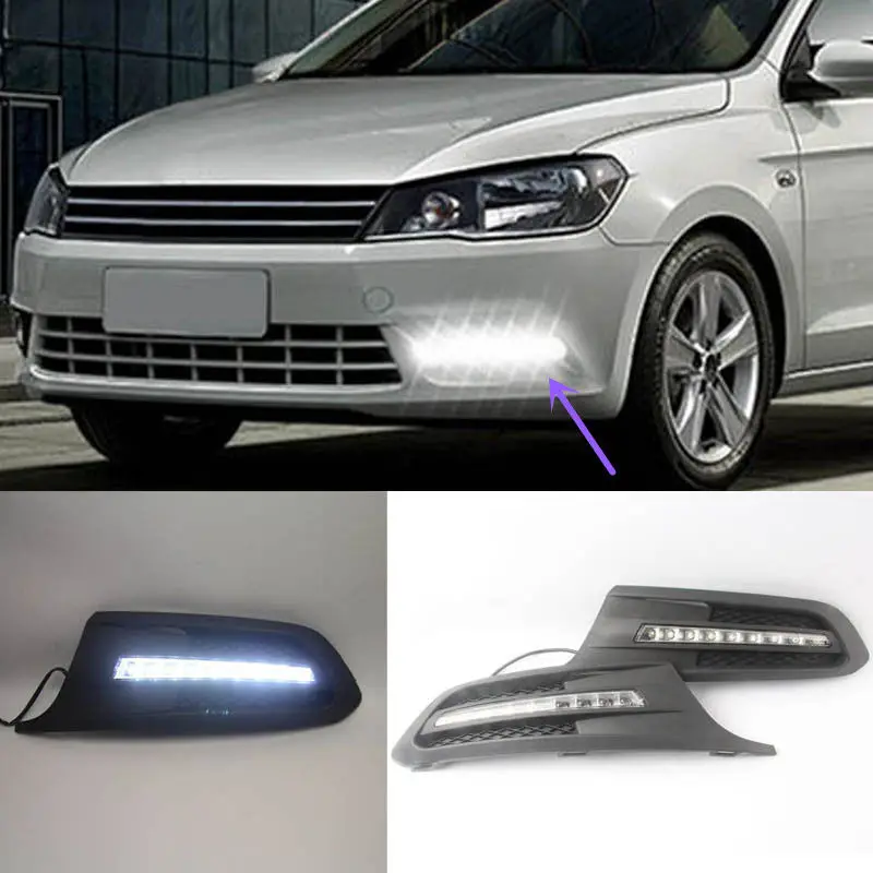

2pcs White LED Daytime Running Lights Fog Lamp For Volkswagen Jetta 2011-2014 AB