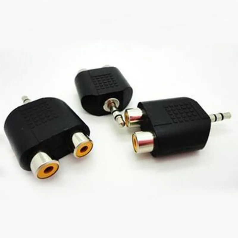 20pcs 3.5MM Earphone connector to 2 RCA lotus Adapter Male Female AV Audio convertor | Мобильные телефоны и аксессуары