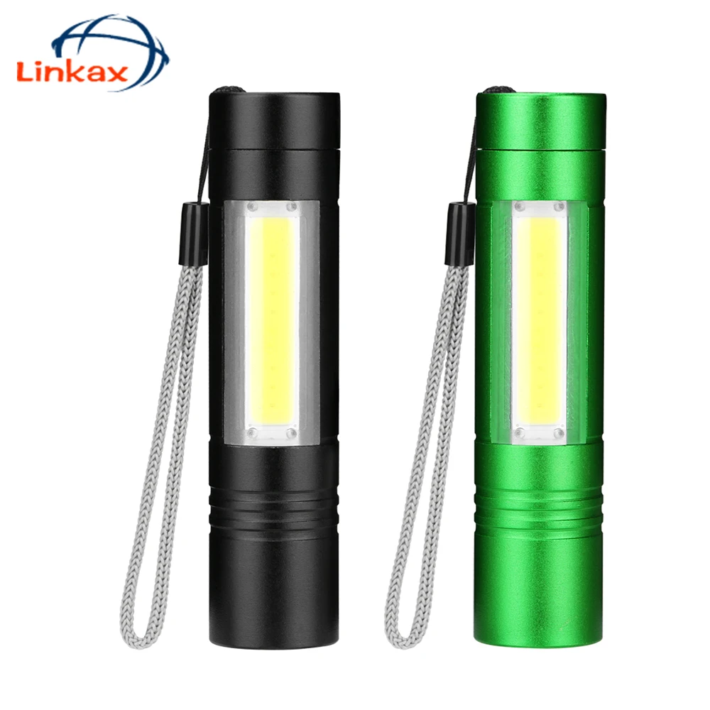 

Portable COB LED Flashlight Mini Led Torch 4 Modes COB Flashlights Lanterna Lights with Rope for Camping Bulk price