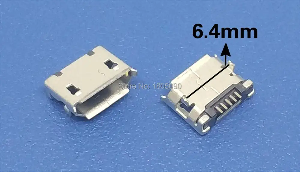 10 шт. микро USB мини-разъем 5pin 6,4 мм Короткая игла 5P DIP2 порт для передачи данных порт для зарядки мини-usb разъем для мобильного разъема