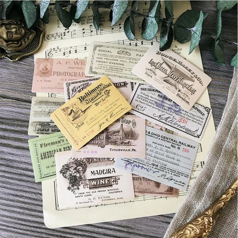 

14pcs/bag DIY stickers vintage movie ticket label memo scrapbooking album journal project making happy plan decoration stickers