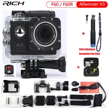 Богатая Экшн-камера 4 K обновленная версия F60/F60R экшн-камера Wifi 2,0 экран 170 широкоугольный объектив Водонепроницаемая видеокамера 1080 P