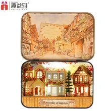 IiE CREAT DIY Деревянные маленькие головоломки Кукольный дом Миниатюрный ящик игрушечная мебель дом кукла на день рождения Подарочная коробка Театр Мечта город