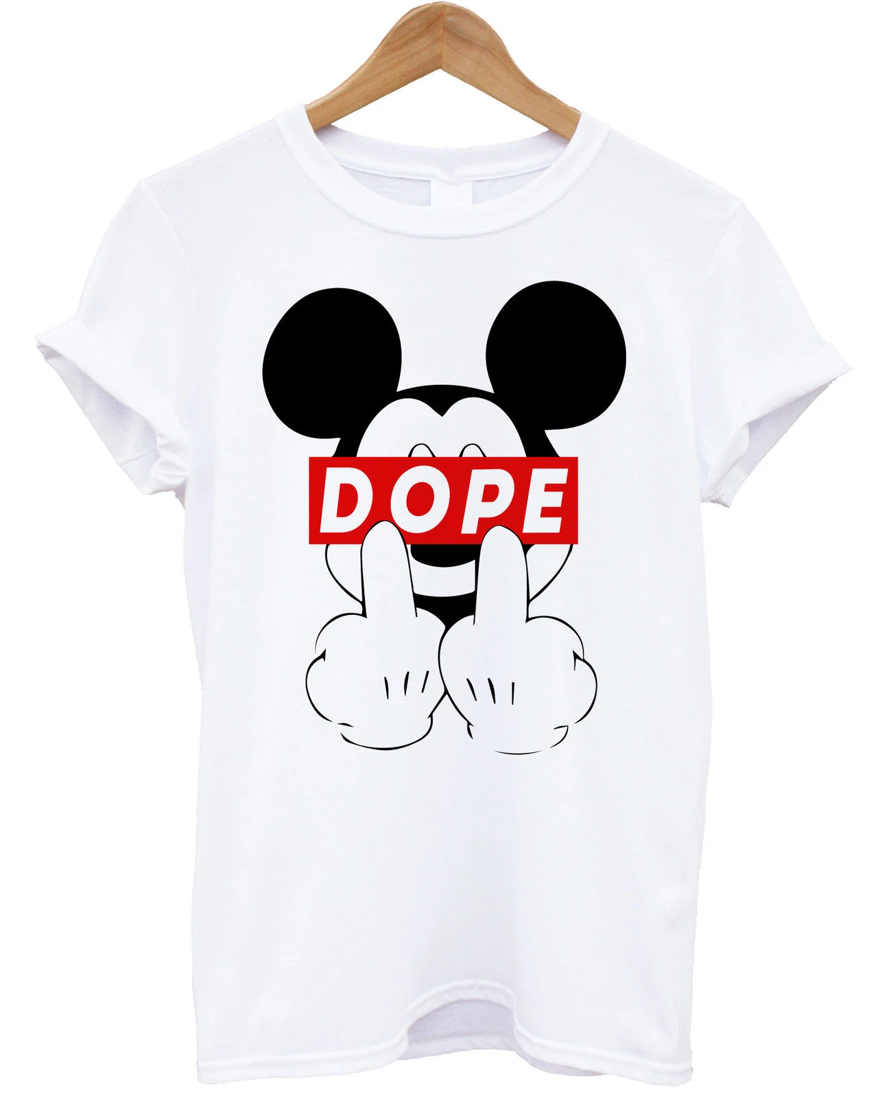 FINGER DOPE MICKEY MOUSE CAMISETA TRILL ODD DIS FUTURO OBEY Camiseta TEE | - AliExpress