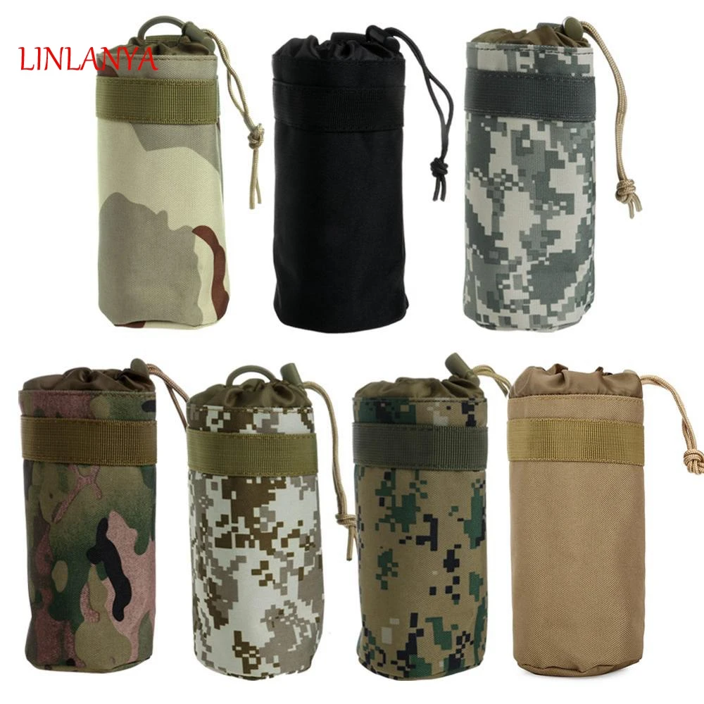 LINLANY 7 Color Camouflage High Quality Tactical Military System Water Bottle Bag Kettle Pouch Holder Bag