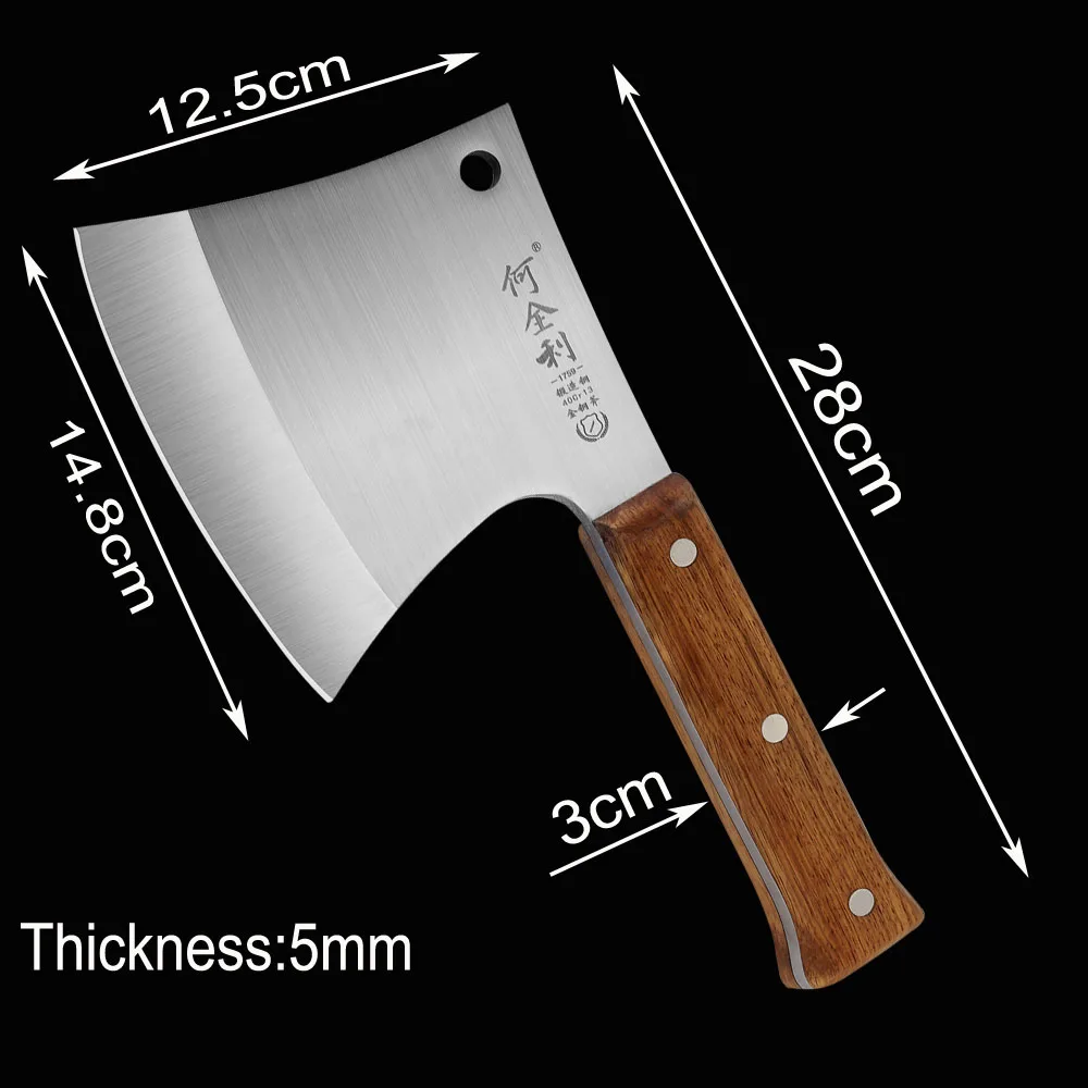  King Sea Professional Bone A Cleaver Knife Stainless Steel Wood Handle Heavy Duty Chinese Kitchen K - 32868759686