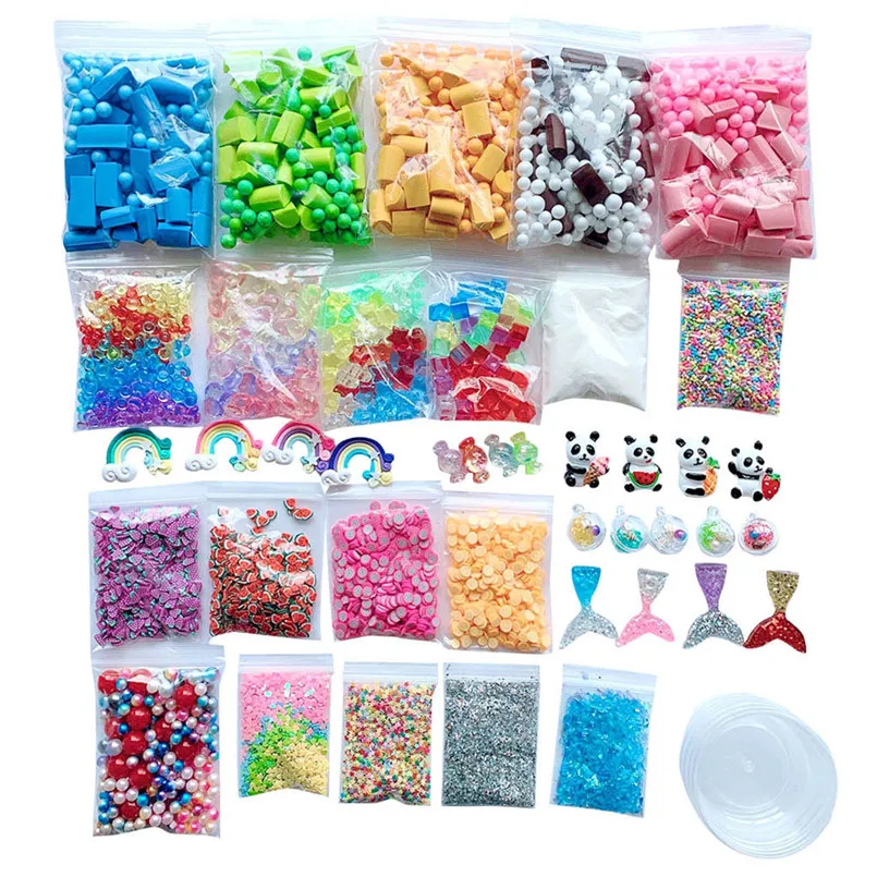 

46pc Slime Supplies Kit Foam Beads Charms Styrofoam Balls Tools For DIY Slime Making additives for slices clay #4M31