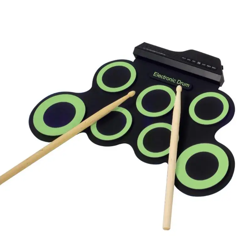 

Portable Electronic Drum Digital USB 7 Pads Kit with DrumSticks Foot Pedal