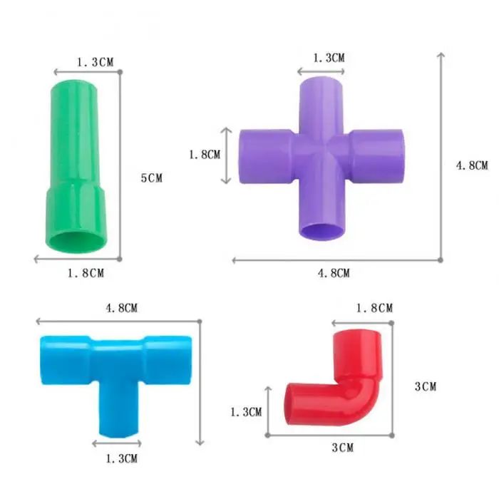 Красочные Водные трубы строительные блоки для детей Дети DIY сборка туннель блок модель игрушки YH-17