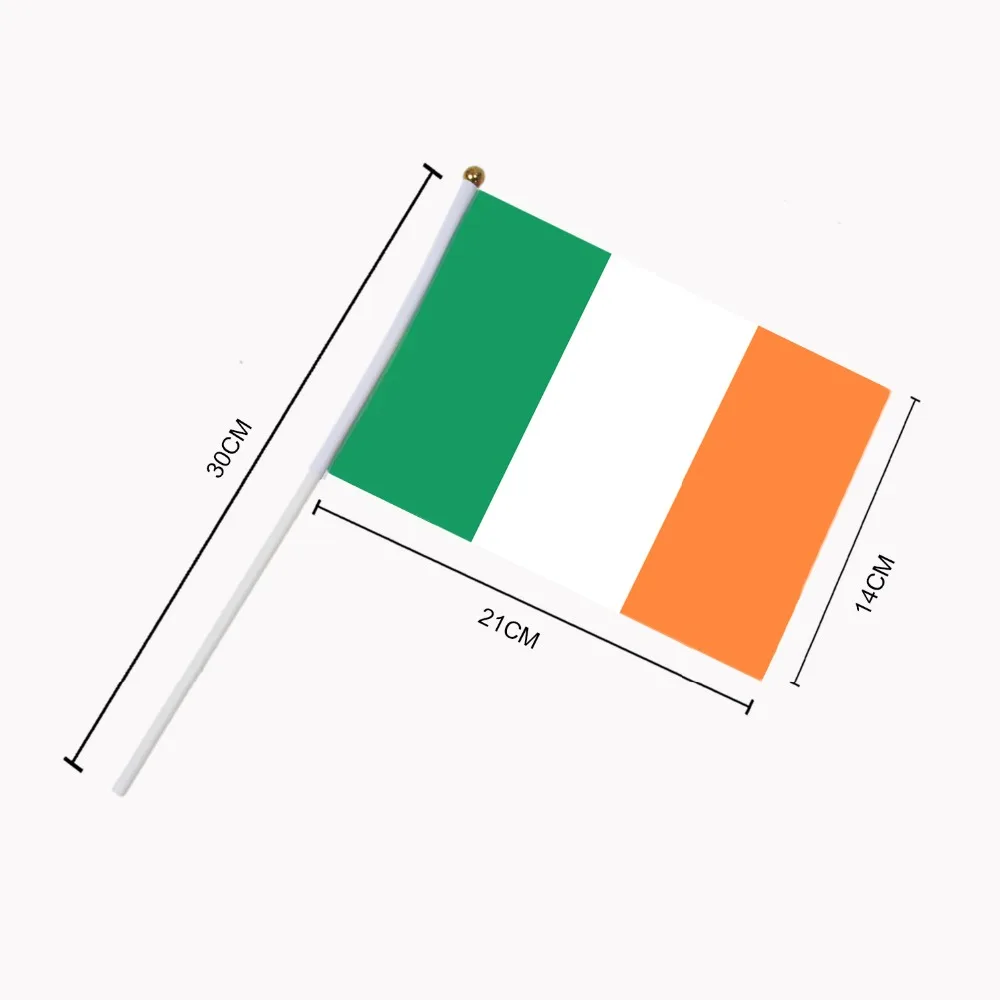 14x21 см 5 шт. ирландский флаг ручные развевающиеся флаги с пластиковые флагштоки NN017