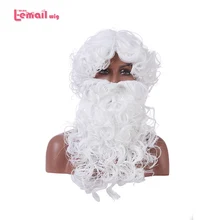 L-email парик новое поступление белая борода и парик Рождество Санта Клаус косплей синтетические волосы, парик косплей парик