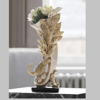 

Creative Peacock vase living room home decor crafts art abstract flower vases figurines room decoration wedding art decorations