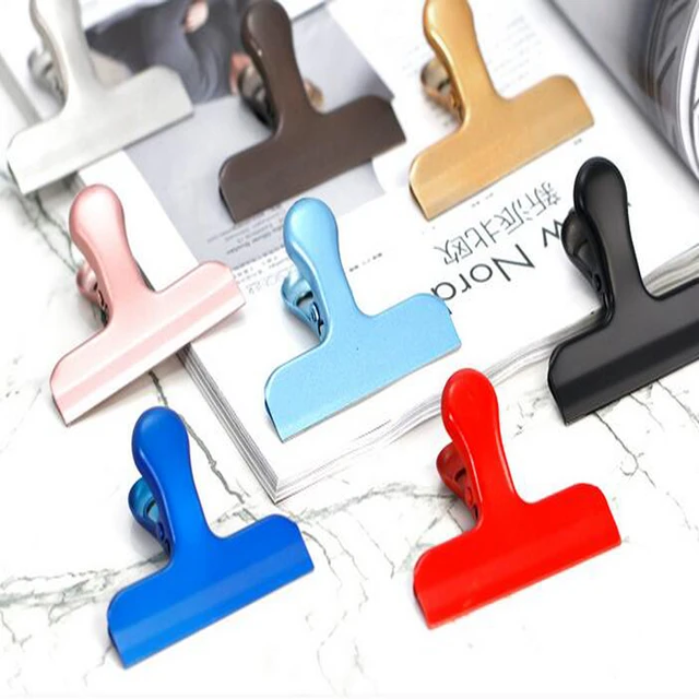 Bag Clips Heavy Duty Stainless Steel Chip Clips, Food Bags Clamp Great for  Kitchen Office to Seal Coffee Bags, Paper Sheets - Pack of 8?Yellow? 