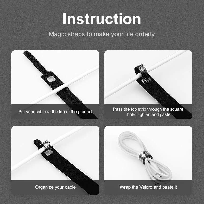 KUULAA Cable Organizer for Phone USB Cable Wire Winder Earphone Holder Mouse Cord Protector Power Wire cable Management HDMI Aux images - 6