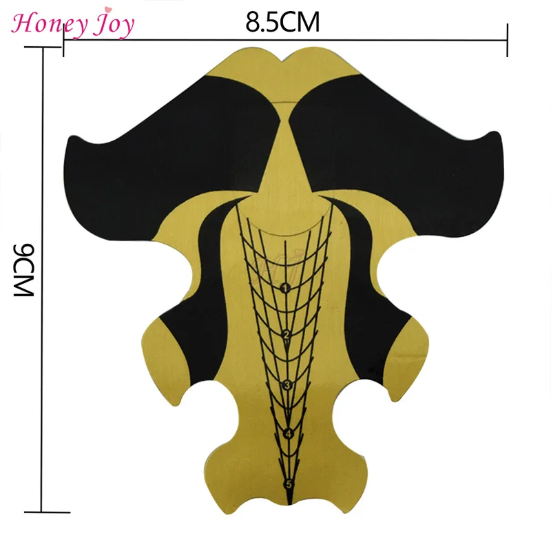 300 шт/рулон, профессиональная золотистая Форма для ногтей, направляющая наклейка для нейл-арта, наконечник для акрилового УФ-геля для наращивания ногтей