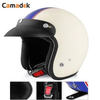 

A350 Motorcycle Open Face Helmet Vintage Style Classic Jet Helmet With Detachable Visor Women And Men For Four Season Riding