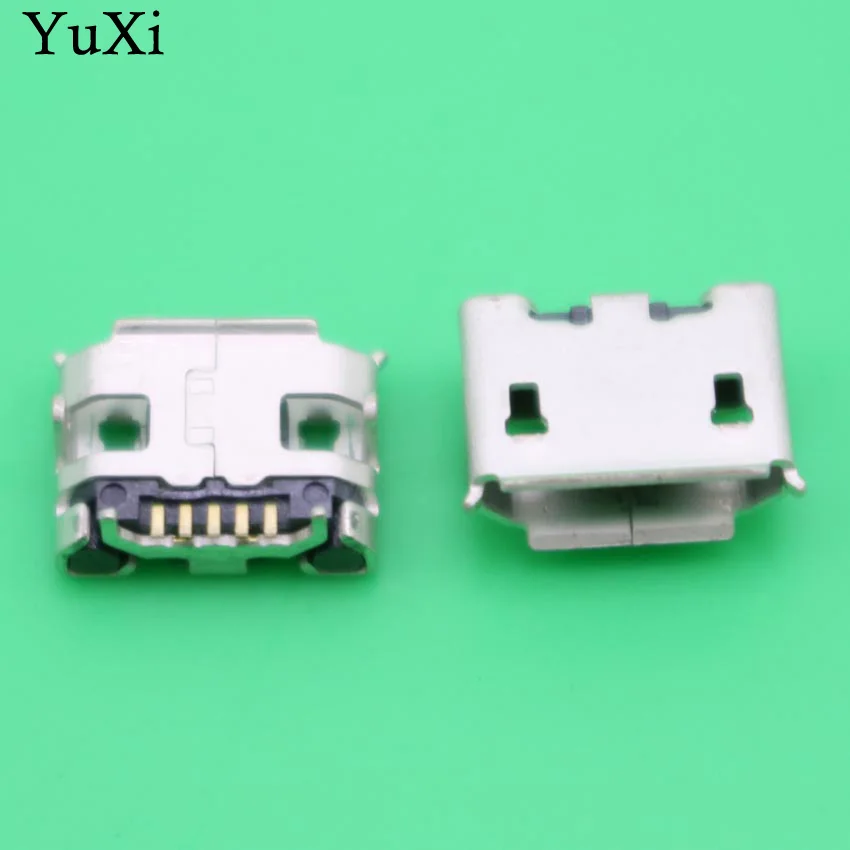

YuXi 100pcs Micro USB 5P,5-pin Micro USB Jack,5Pins Micro USB Connector Tail Charging socket mini USB