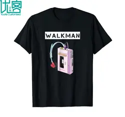 Gildan бренд Walkman футболка с розовыми наушниками Walkman синего и красного цвета 2019 Летняя мужская футболка с коротким рукавом