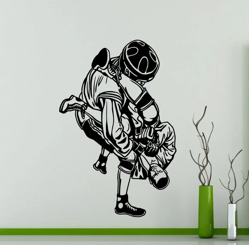 

Free shipping MMA UFC Fighters Wall Sticker Extreme Fight Sport Martial Arts Vinyl Wall Decals Mural Wallpaper