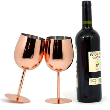 

350ml / 550ml Rose Gold Stainless Steel Wine Glass Drinking Cup Champagne Goblet Barware Kitchen Tools Party Supplies
