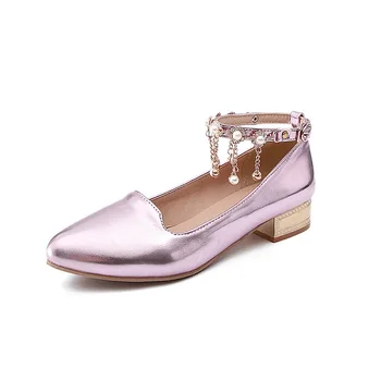

New fashion pointed shoes 18 years of age season cingulate diamond with lower side with 31 single shoes 1835-43