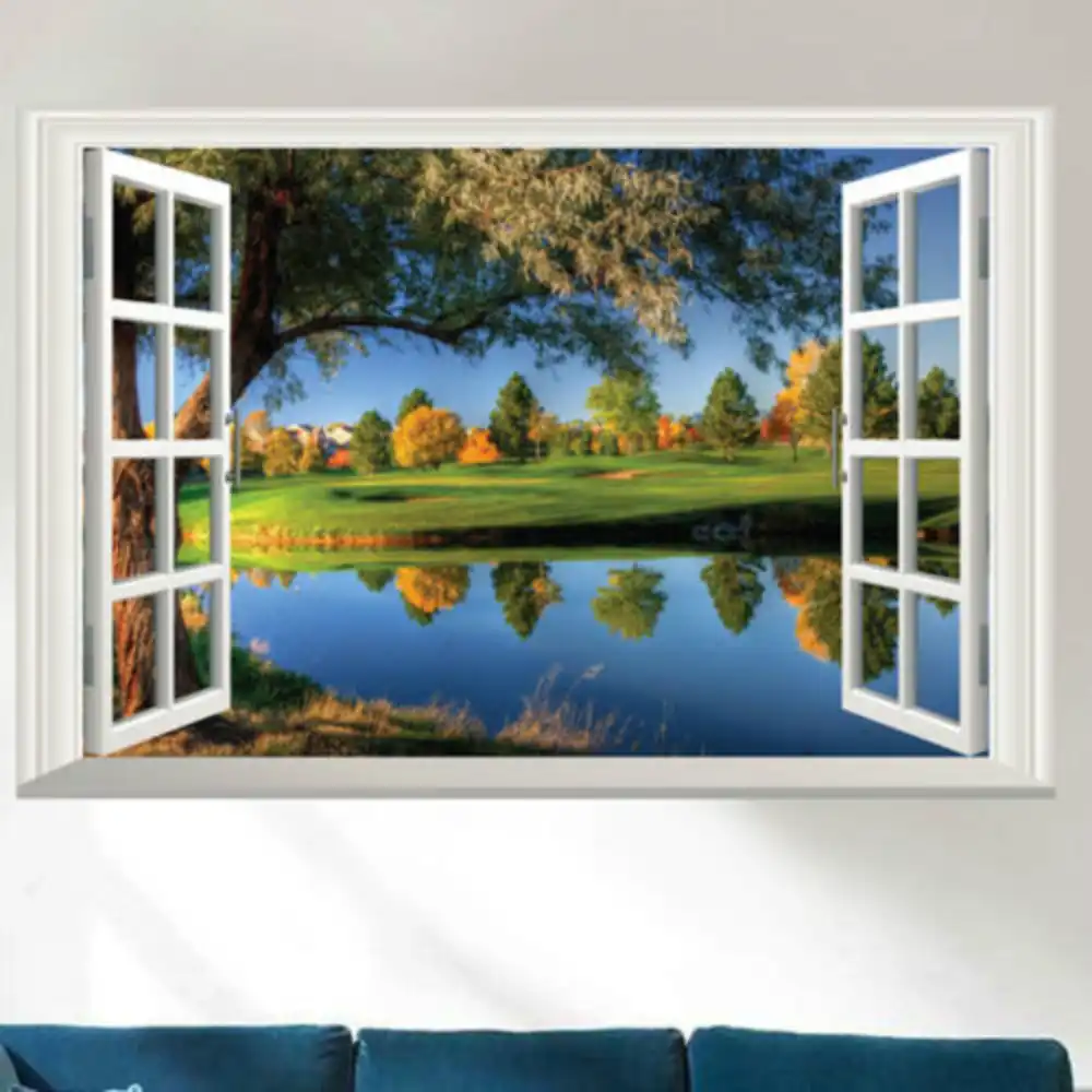 3D Effect Window View WALL STICKERS Nature Forest wall Vinyl Decal