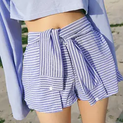 2018 женские корейские Харадзюку летние игривые полосатые кружевные шорты юбка женские милые японские Kawaii короткие для женщин