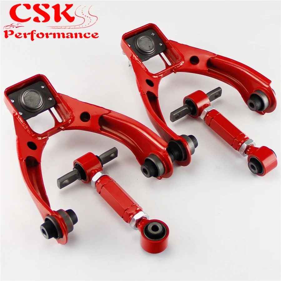 Front Upper Control Arms+Rear Camber Adjustable Kit For 96 00 Honda