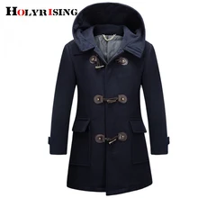 Holyrising мужские шерстяные пуговицы-рог для пальто модное цветное блочное шерстяное пальто Верхняя одежда Мужская ветровка куртка Peacoat для мужчин 18835