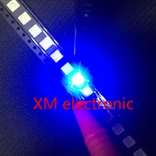 100 шт. светодиод 5050 Синий СВЕТОДИОД smd/smt PLCC-6 3 вилочным держателем ультра яркие красные/зеленые/светильник-излучающие высокое качество диоды для подавления переходных скачков напряжения 460-470NM 5,0*5,0 мм синий 5050