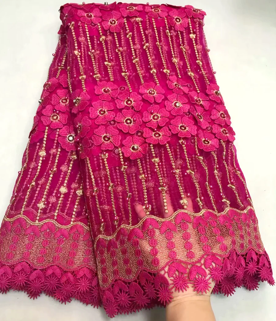 

French Net Lace Fabric 2018 Latest African Lace Fabric With Embroidery Mesh Tulle Lace Fabric High quality Nigerian Lace