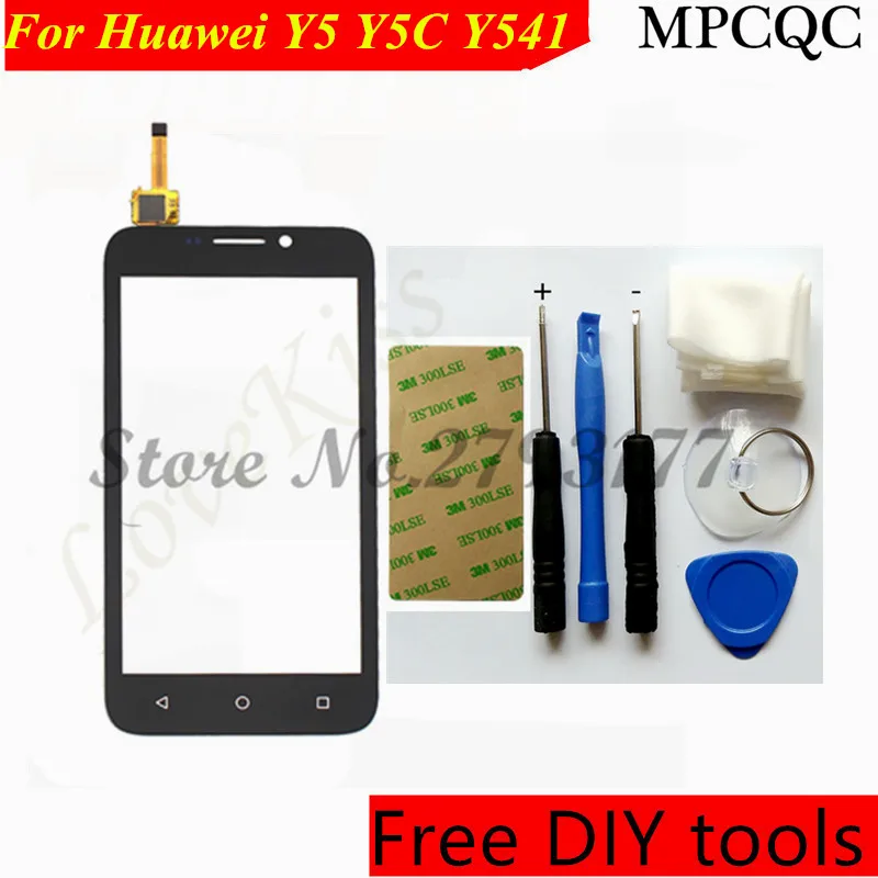 MPCQC Free Tools+ New Touch Screen For Huawei Y5 Y5C Glass Capacitive sensor Y541 Y541-U02 panel Black | Мобильные телефоны и