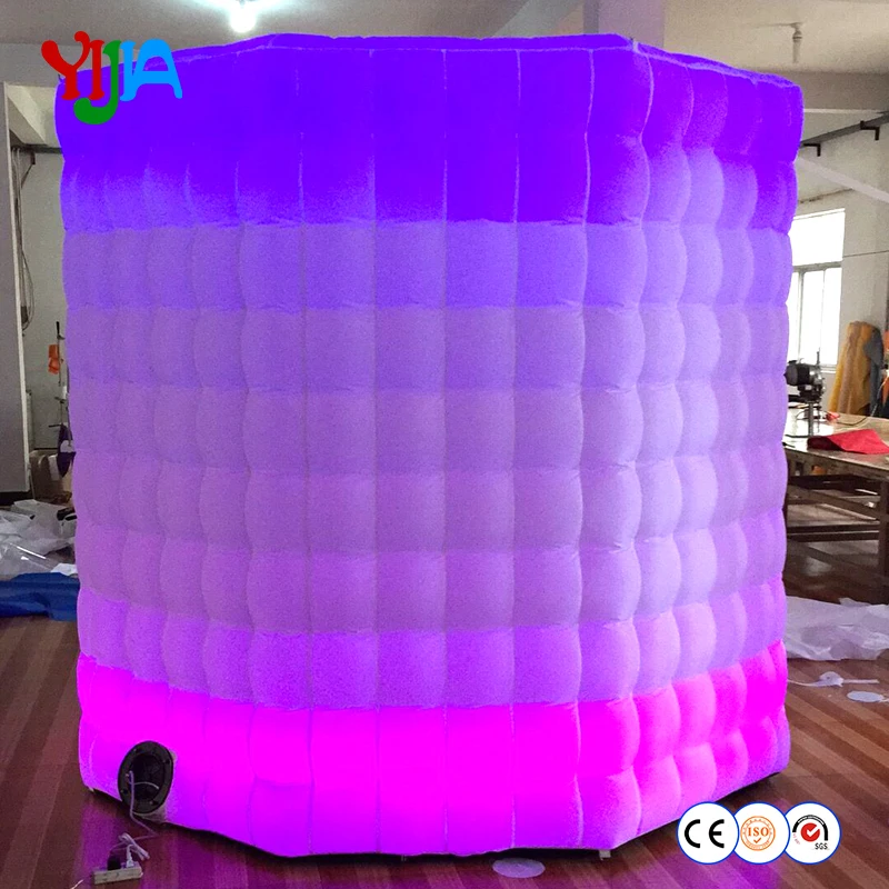 

LED strips on the top and bottom octagon inflatable photo booth photobooth with roof for wedding party cosplay