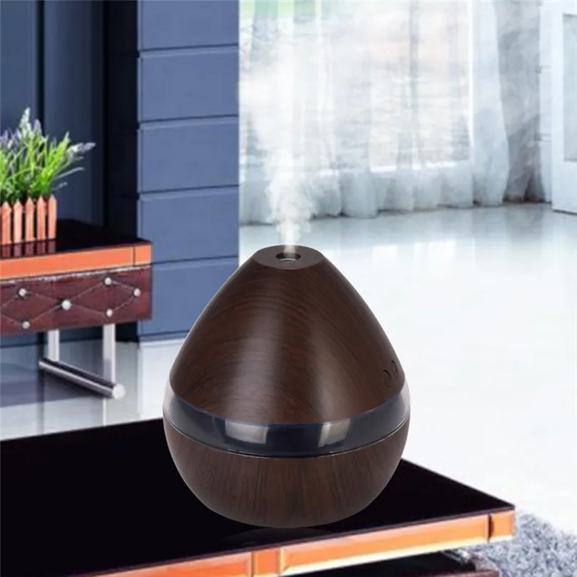 

300ML Wood Grain Humidifier Essential Oil Aroma Diffuser with Lamp Electric Ultrasonic Air Humidifier for Home Office 40