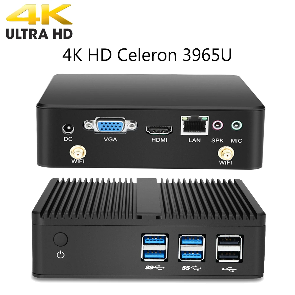 Mini PC 4K Windows 10 Mini Computer Celeron 3965U DDR3 RAM Office Computer Desktop Barebone HTPC HD Graphics 610 HDMI TV BOX Mini PC 4K Windows 10 Mini Computer Celeron 3965U DDR3 RAM Office Computer Desktop Barebone HTPC HD Graphics 610 HDMI TV BOX